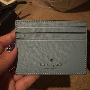 Kate Spade Blue Leather Key Card Holder